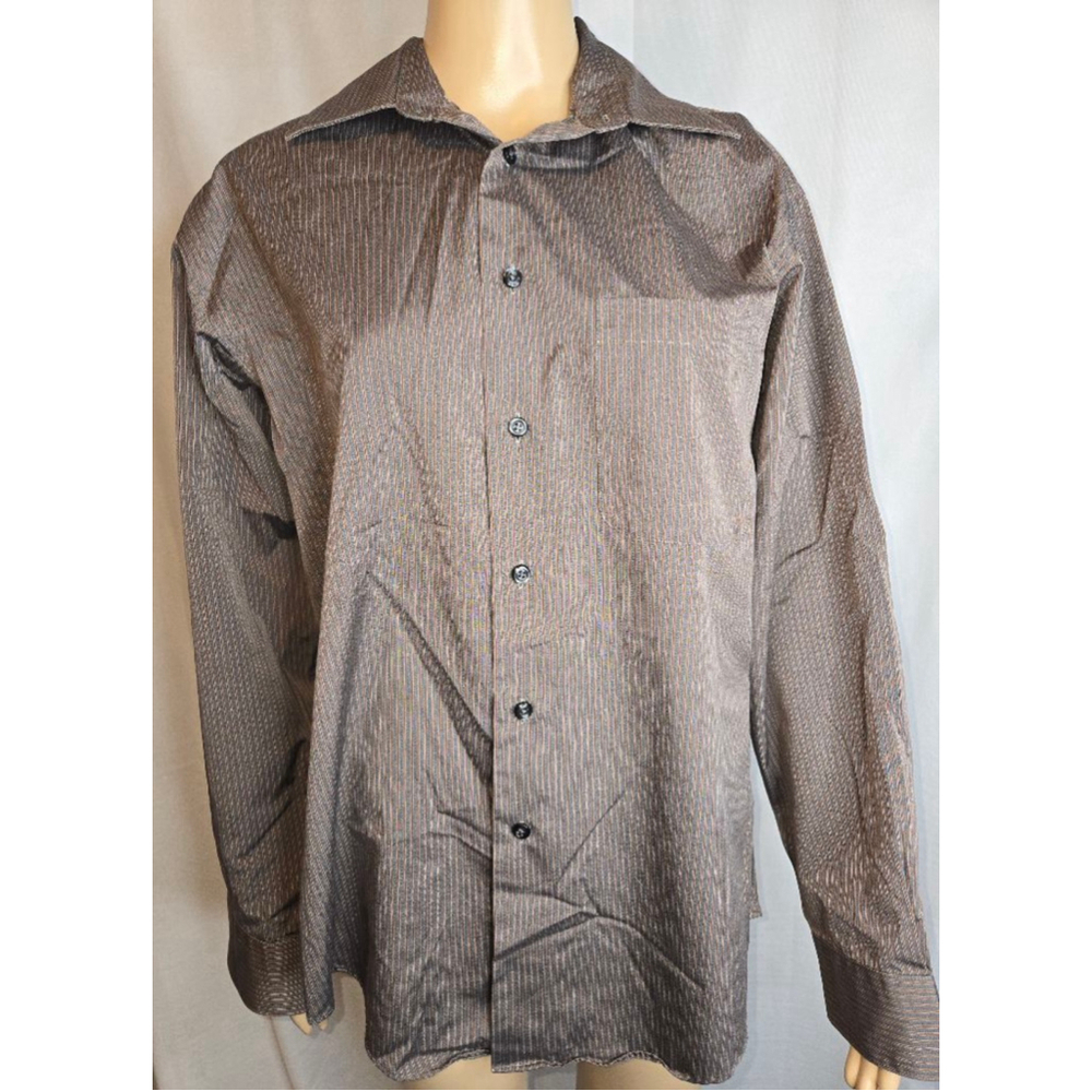 Joseph and Feiss | Mens | Dress Shirt | Olive and Orange | Size Medium